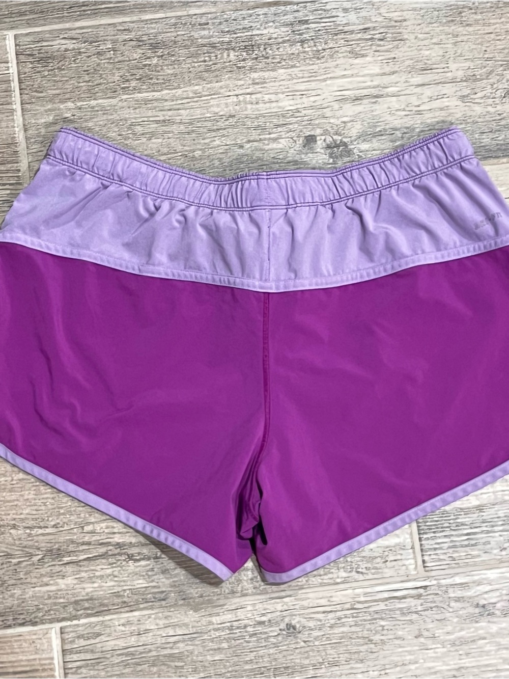 Nike Women’s Purple Athletic Shorts with Lilac Trim - Picture 2 of 3